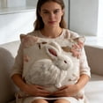 thumbnail image 3 of Easter Bunny Pillow Cover, 3D Embroidered Print Decorative Cushion Cover for Sofa, Bed & Living Room, 3 of 7