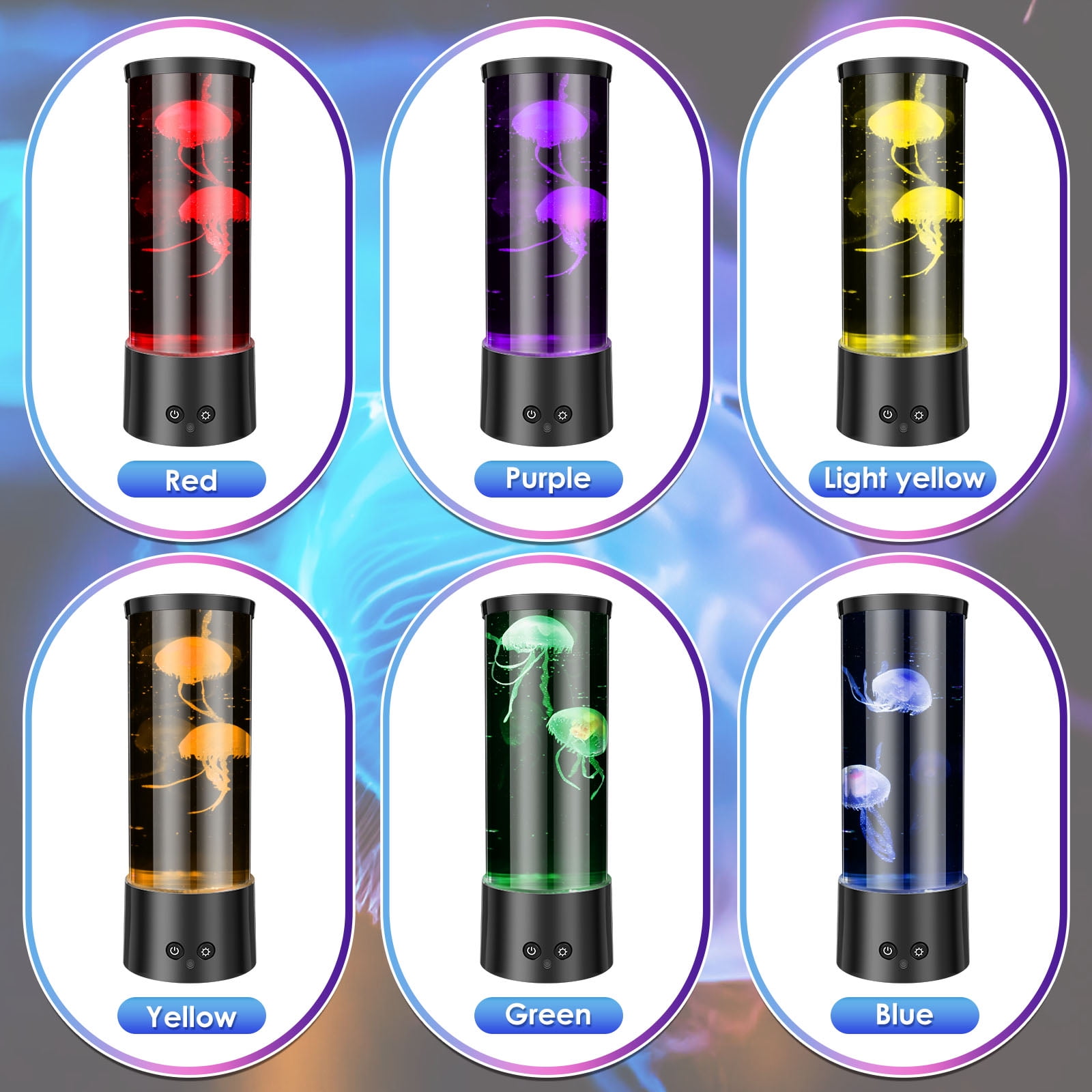Jellyfish Lamp Aquarium Updated Table Mood Lamp Quiet Jelly Fish Tanks Light Smart Bubble Jellyfish Night Light Interesting Tower Jelly Fish Light Lamp for Bedroom