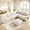 Beige, variant on 102" L-Shaped Sectional Sleeper Sofa Bed, 7-Seat Convertible Couch with Pull-Out Bed, Reclining Backrest, USB Ports & LED, Ottoman & Storage Seat for Living Room Apartment Office Chenille Beige
