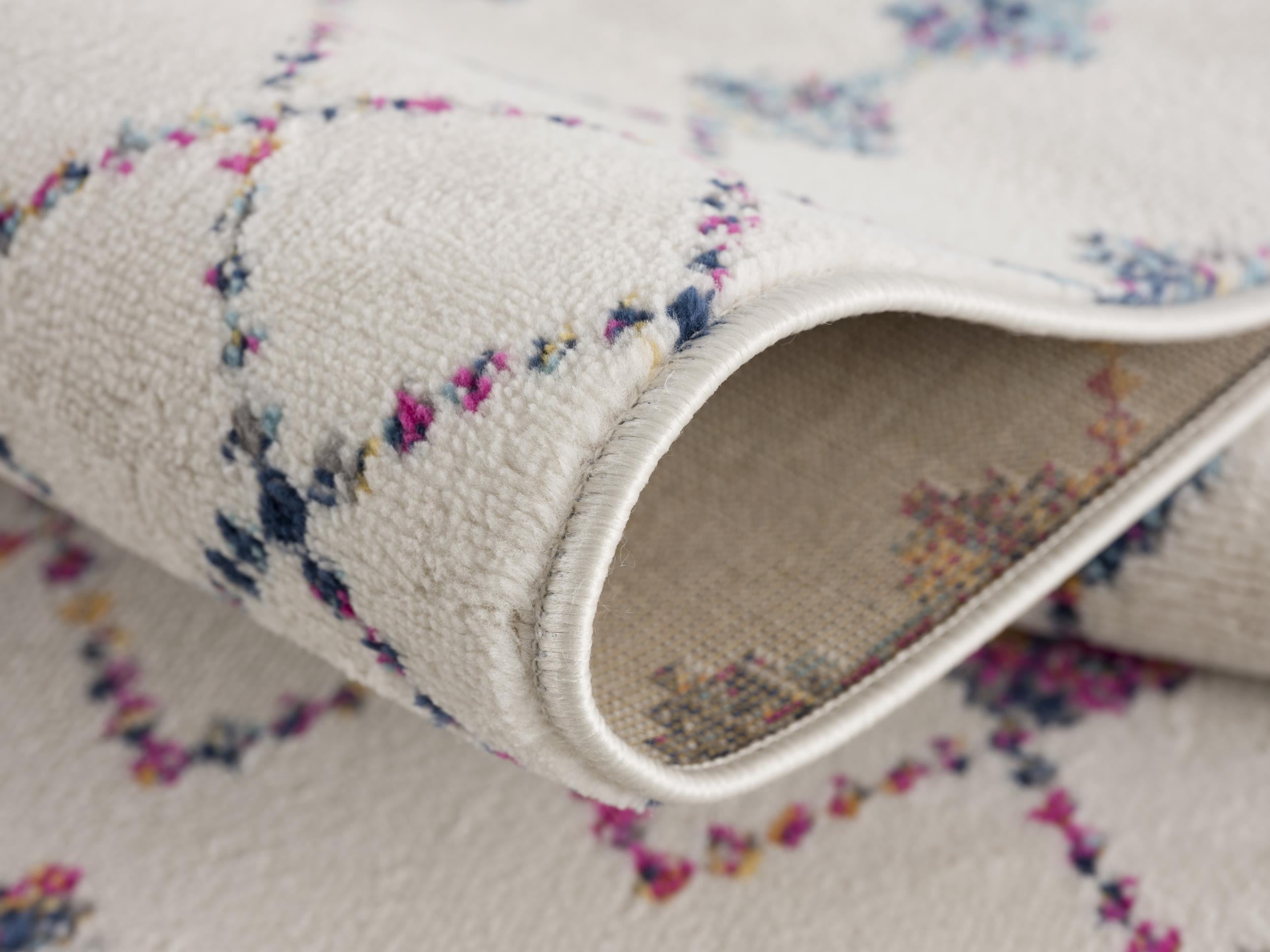 Tapis d'interieur Rug Branch Savannah Boho, beige bleu, moderne - Salon, chambre, salle a manger et cuisine