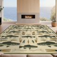 thumbnail image 2 of Design&I 6'x9' Washable Area Rug Fishing Bass Lure Vintage Lake Wildlife Cabin Motifs Border Trophy for Queen Size Bedroom, Under Bed, Sleek Flatweave Pet Friendly, 2 of 7