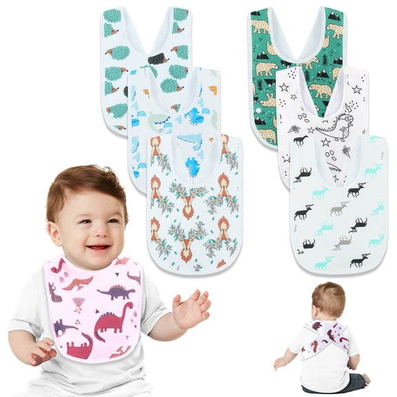 Benoxine Absorbent Adjustable Baby Bandana Drool Bibs 100% Organic Cotton Set for Newborn Boys Girls 3-36 Months