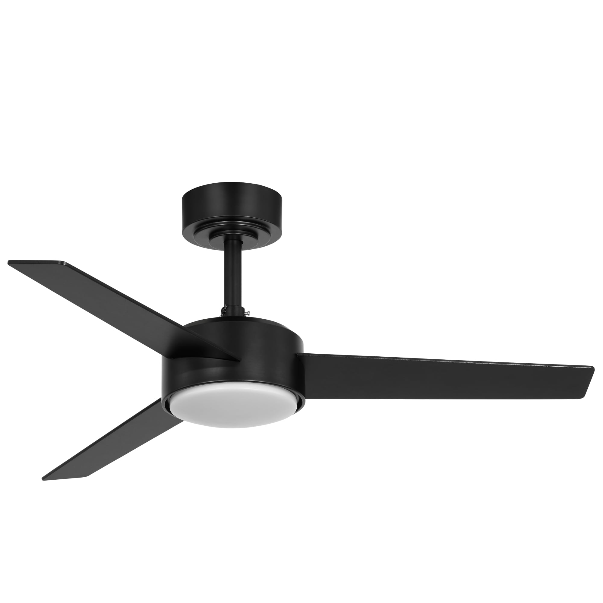 Mainstays 42 in Black Downrod DC Ceiling Fan with Integrated LED Light, Remote Control, 6 Speeds and Fast-Install Blade System