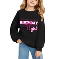 thumbnail image 4 of Youth Cute Bow Birthday Sweatshirt, Basic Crewneck Long Sleeve Shirt, Soft Breathable Fabric for Birthday Party Travel and Autumn Daily Wear Black 110, 4 of 5