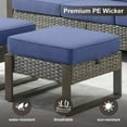 thumbnail image 4 of Opohoro 8PCS Outdoor Conversation Set with 43" Wicker Fire Pit Table, Gray Rattan Sofa Set with 4 Patio Chairs and Ottomans, Blue for Patio Backyard, 4 of 15
