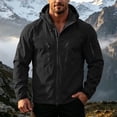 thumbnail image 4 of LODIENY Men's Hooded Softshell Jacket Lightweight Water Resistant Windproof Breathable Outdoor Hiking Coat with Multi Zipper Pockets Black XXXL, 4 of 9