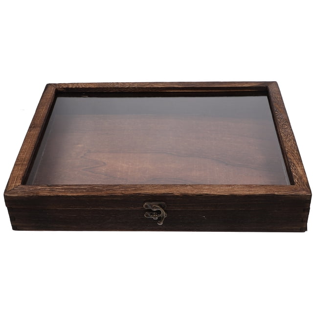 1Pack Wooden Insect Specimen Display Case Coffee White Rectangular EVA Acrylic Glass For Collectors Hobbyists Storage Display