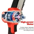 thumbnail image 3 of Mini Chainsaw 6-Inch, Electric Chainsaw Cordless Chain Saw with 3.0Ah Large Capacity Battery & Chains, Light Weight Battery Chainsaw Mini Saw with Safety Lock and Strong Motor for Tree Trimming, 3 of 8