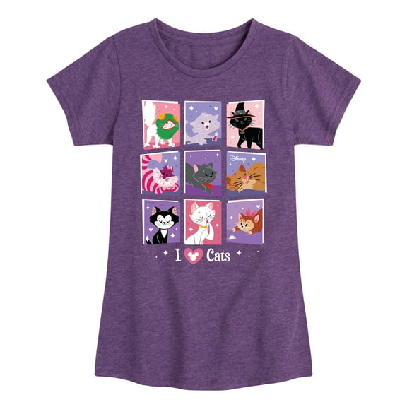 Disney Classics - Cats & Dogs - Grid Of Assorted Cats - Toddler And Youth Girls Short Sleeve Graphic T-Shirt