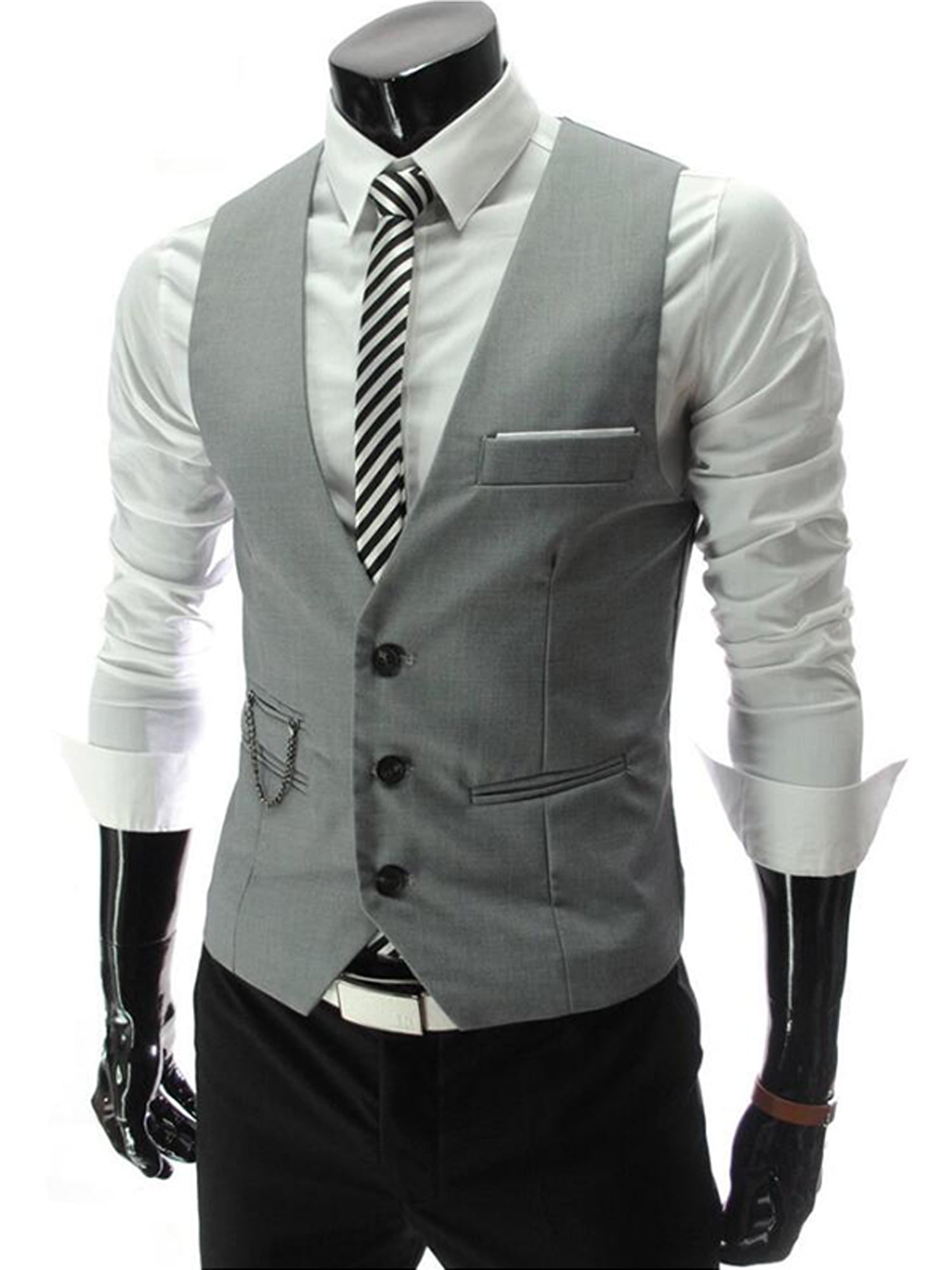 Men's Formal Casual Dress Vest Tie Suit 