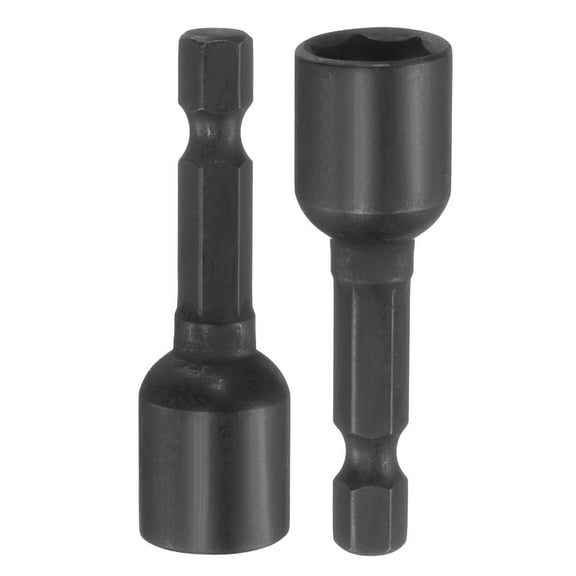 2Pcs 1/4 Hex Shank 10mm Magnetic Hex Socket 48mm Length, CR-V Steel Quick-Release Impact Driver Socket Wrench Screw for Impact Drill Power Nut Setter