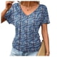 thumbnail image 2 of Blusas de Manga Corta Casuales para las Mujeres Imprimir V-Cuello Suéter Blusa de Poliéster Sudadera de Moda, Top de las Señoras para Invierno Primavera Uso Diario, 2 of 3