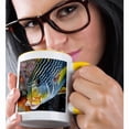 thumbnail image 2 of 3drose, Indonesia, Papua, Raja Ampat. Cleaner Fish Infrount of Sweetlip Fish., 15oz Two-tone Yellow Mug, 2 of 6