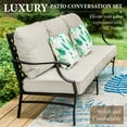 thumbnail image 3 of MF Studio 9-Seater Patio Conversation Set Metal Outdoor Furniture with Swivel Chair Sofa Beige, 3 of 11