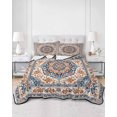 thumbnail image 3 of Blue Burnt Orange Boho Twin Size Down Alternative Comforter, Lightweight Comforter Quilt Bedding Set with Pillow Shams Antique Southwestern Ethnic All Seasons Bed Comforter Duvet Insert 68"x86", 3 of 7