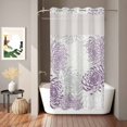 thumbnail image 6 of No Hook Shower Curtain with Built-in Rings - Purple Grey White Floral Washable Waterproof Fabric Bathroom Curtains for Hotel,Rentals, Stall 36 X 72 Inch , Abstract Flower Texture, 6 of 8