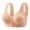 Orange, variant on WREESH Push-Up Bra Full-Figure Bra Women Fixed Cup Front Button Bra Women Plus Size No Underwire Bras Bra Thin Cut Perforated Cup Breathable Bra Bra Underwear Beige