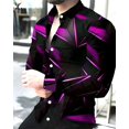 thumbnail image 1 of Camisas hawaianas de manga larga con estampado geométrico 3D, camisa de playa para hombre, blusas de moda con solapa, blusa abotonada de un solo pecho, blusas sociales, 1 of 6