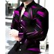 thumbnail image 1 of Camisas hawaianas de manga larga con estampado geométrico 3D, camisa de playa para hombre, blusas de moda con solapa, blusa abotonada de un solo pecho, blusas sociales, 1 of 6