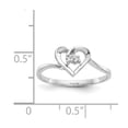 thumbnail image 2 of 14K White Gold Ring Band Themed 2 mm .02ct. Diamond Heart Mounting, Size 9, 2 of 2