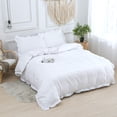 thumbnail image 4 of MoonxHome Fundas de almohada con volantes, paquete de 2 fundas de almohada con bordes con volantes, 100% microfibra cepillada, tamaño estándar, fundas de almohada con cierre de sobre (20 x 26 pulgadas, 4 of 5