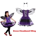 thumbnail image 3 of Disfraz de bruja morada para niñas, disfraz de Halloween, cosplay, Purim, carnaval, fiesta, vestido de princesa para niñas pequeñas, vestido de fiesta, 3 of 5