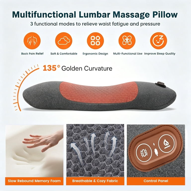 Morfone Lumbar Support Pillow Massager with Heat photo 6