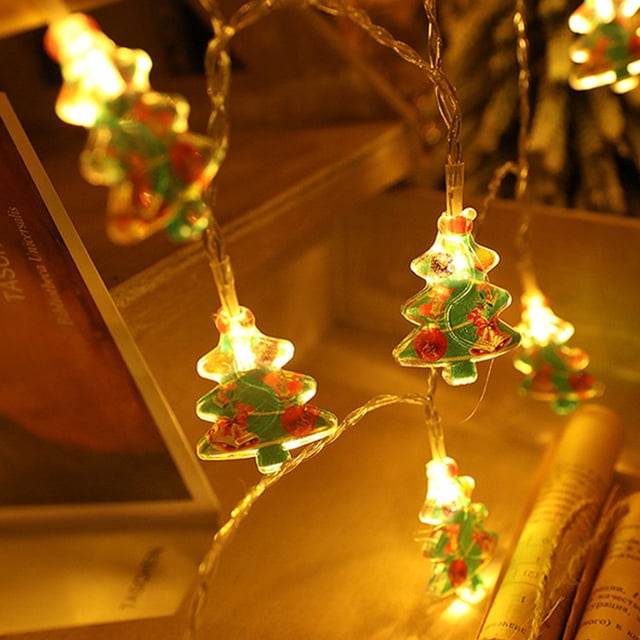 LSLJS Light Strip, Snowman Santa Claus Christmas Tree Holiday Led Lights Flashing Light String, Christmas Decorations