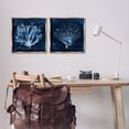 thumbnail image 3 of Stupell Industries Traditional Dark Blue Coral Pieces Gray 2pc Floating Frame Art Set, 18 x 18 each, by Liz Jardine, 3 of 8
