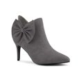 thumbnail image 1 of Unique Bargains Women's Pointed Toe Zip Stiletto Bow Heels Boots Grey (Size 9.5), 1 of 8