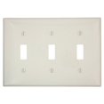 thumbnail image 2 of Leviton 80711-T Light Almond Nylon Three Gang Toggle Light Switch Wall Plate, 2 of 3