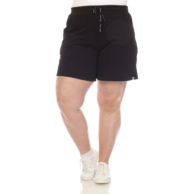 White Mark Women's Stretchy High Waist Longline Sweat Shorts