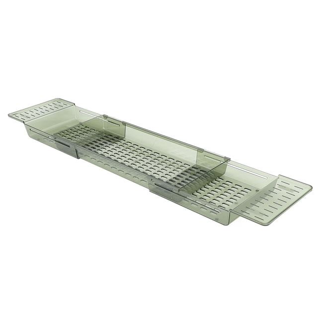Bathtub Tray, PET Material 56.5cm to 80cm Length Extendable Bath Shelf with Draining Design, Waterproof Bath Tub Tray, Large Capacity Bathtub Tray Table for Bathroom