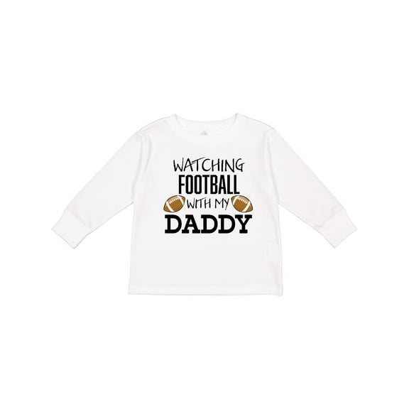 Inktastic Watching Football with my Daddy Boys or Girls Long Sleeve Toddler T-Shirt