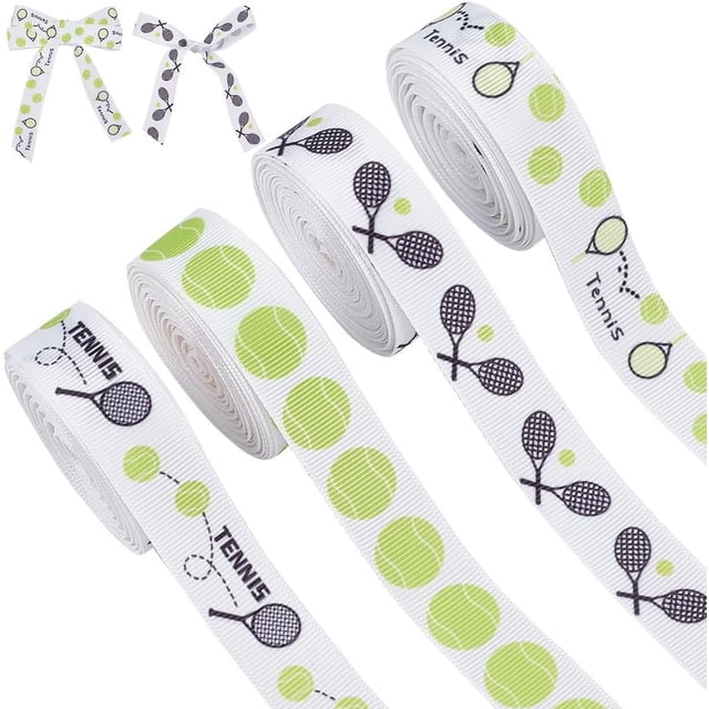 20 yardas de cinta de tenis, cintas deportivas de 3/4 de pulgada, cinta de grosgrain de poliéster, cintas para manualidades con pelotas