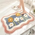 thumbnail image 3 of 40x60cm Bath Mat Quick Drying Foot Wipe Rug Bath Mat AntiSlip Bath Mat Thick Absorbent Footwear Entryway Cute Flower Pattern Bath Mat Washable Soft Stylish 16x23.6inch, 3 of 4
