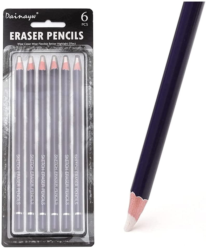 like it Pencil Eraser for Artists Set of 12 Non-Toxic Eraser for Sketching  Drawing Arts Graphics Designs Set of 6, White, Blue With Eraseble Blue Gel  Pen 1 pc Free price in