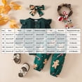 thumbnail image 4 of TOWED22 Baby Girl Christmas Outfit Long Sleeve Romper Cute Print Pants Headband 3pcs Fall Winter Clothes,9-12 M, 4 of 9
