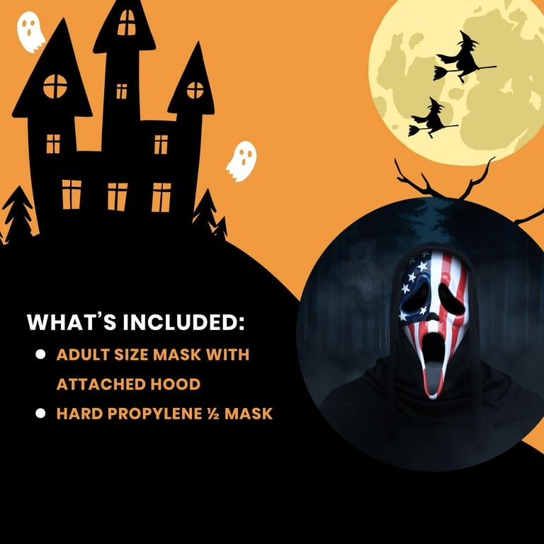 Fun World Patriotic Ghost Face Mask Costume Accessory, licensed