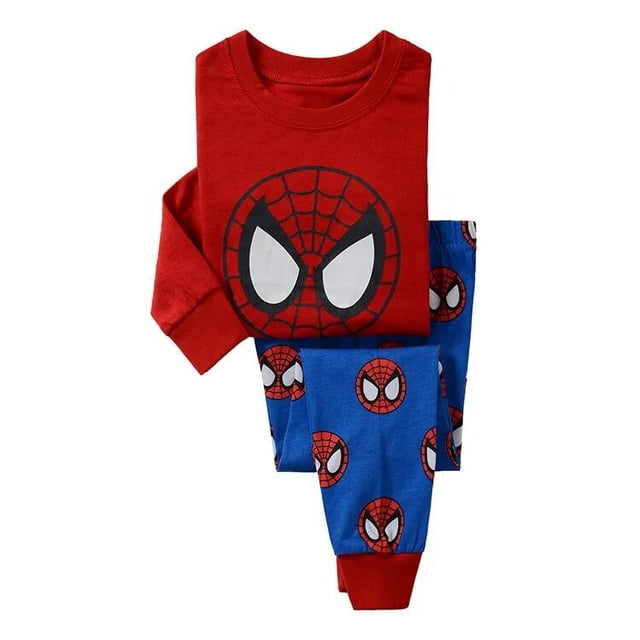 Conjunto de ropa de dormir de Los Vengadores para niños y niñas, pijama de manga larga de superhéroes de dibujos animados, Anna, Elsa, 2-7T, regalo de Navidad