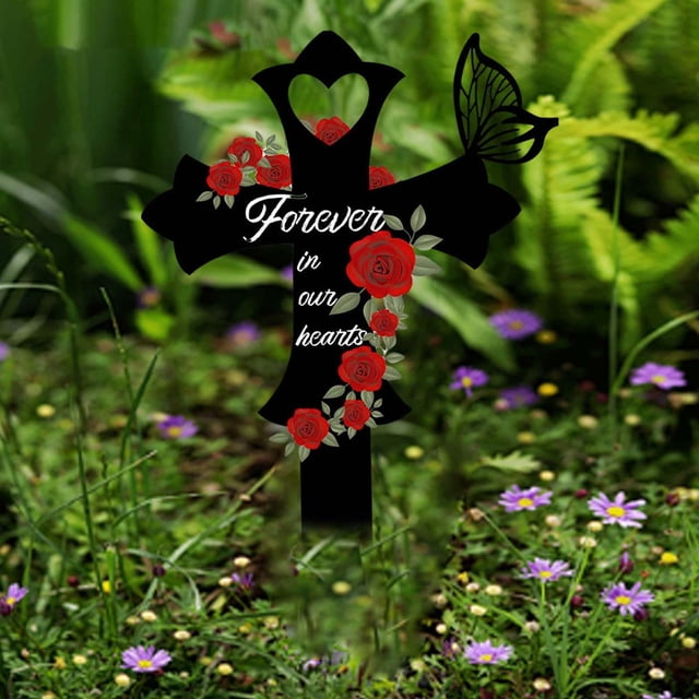 Estaca conmemorativa para cementerio, marcador de tumba para papá, mamá, familiares fallecidos, placa de Metal, estaca para tumba de