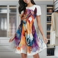 thumbnail image 2 of Colorful Horse Watercolor Art Women's Classic Swing Skater Dress Casual Work Party Cocktail Dresses, 2 of 6