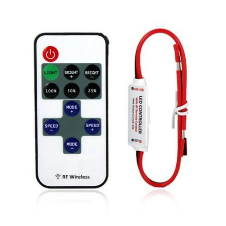 Entry Wireless Remote - LED4Everything (TM) DC 5~24V 12A Mini LED Controller Dimmer with RF Wireless Remote Control for Single Color LED Strip