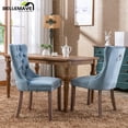 thumbnail image 2 of Velvet Upholstered Dining Chair/Kitchen & Dining Room Chairs, High-End Tufted Dining Chairs with Rubber Wood Legs and Nailhead Trim, Dining Chairs Set of 2 (Light Blue), 2 of 12