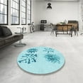 thumbnail image 4 of Ahgly Company Tapis d'Intérieur Lavables en Machine, Ronds Électriques Bleus de Transition, Ronds de 3', 4 of 7
