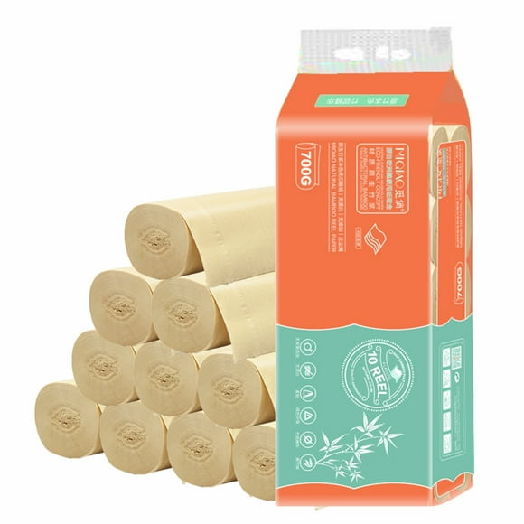 10 Rolls 4-Ply Toilet Paper Household Bamboo Roll Paper Soft Toilet Tissue Bath Tissue Bathroom Toilet Soft Bamboo Paper Roll