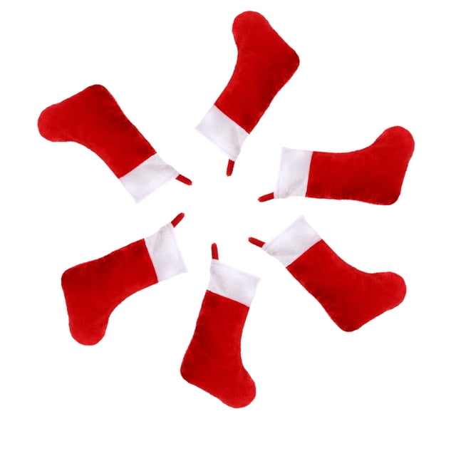 Billuyoard Calcetín colgante de Navidad de 6/10 Uds., adornos colgantes de Navidad, bolsas rojas, adorno colgante para árbol de Navidad, decoraciones de Kits de decoración para fiestas No.01 Billuyoard HA008837-01
