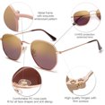 thumbnail image 4 of KWATE Square Polarized Sunglasses for Women Men Small Hexagonal Polygon Mirrored Lens, 4 of 5