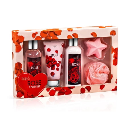 Rose Spa Gift Box for Women 5 Piece Bath and Body Gift Set with Shower Gel Body Lotion Body Scrub Bath Bomb and Sponge Self Care Gift for Mom Mother’s Day Birthday Rose Spa Gift Box for Women 5 Piece Bath and Body Gift Set with Shower Gel Body Lotion Body Scrub Bath Bomb and Sponge Self Care Gift for Mom Mother’s Day Birthday