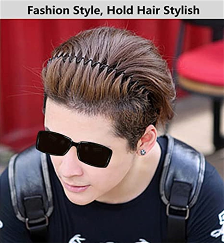 Lollanda 6PCS Metal Hair Bands, Spring Wavy Hair Hoop Unisex Black Wavy  Headband Slicked Back Headband Non Slip Sports Hairband for Women Men -  Walmart.com